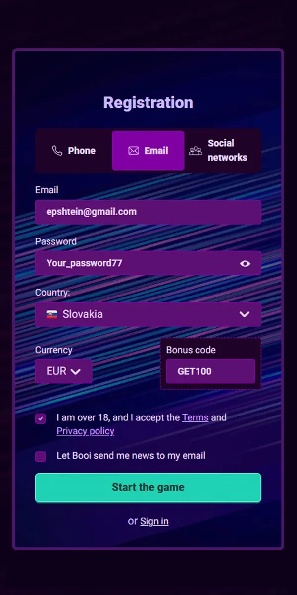 Zadajte promo kód pri registrácii